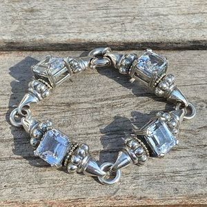 LAGOS white topaz sterling silver + 18k bracelet